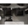 Mexen Rivel Badezimmerschrank 50 cm mit Waschbecken Otis, 1 Schublade, geriffelt, schwarz matt - 91A20-05047-1-BF71-W18M71