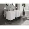 Mexen Rivel 50 cm Badezimmerunterschrank mit Waschbecken Vela, 1 Schublade, geriffelt, weiß matt - 91A20-05047-1-BF01-W23M01