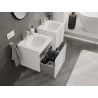 Mexen Rivel 50 cm Badezimmerunterschrank mit Waschbecken Vela, 1 Schublade, geriffelt, weiß matt - 91A20-05047-1-BF01-W23M01