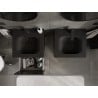 Mexen Rivel 50 cm Badezimmerschrank mit Vela Waschtisch, 1 Schublade, geriffelt, Schwarz Matt - 91A20-05047-1-BF71-W23M71