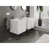 Mexen Rivel 50 cm Badezimmerschrank mit Waschbecken Otis, 2 Schubladen, gerillt, weiß matt - 91A20-05047-2-BFF01-W18M01