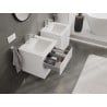 Mexen Rivel 50 cm Badezimmerschrank mit Waschbecken Otis, 2 Schubladen, gerillt, weiß matt - 91A20-05047-2-BFF01-W18M01