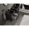 Mexen Rivel Badezimmerschrank 50 cm mit Waschbecken Otis, 2 Schubladen, gerippt, schwarz matt - 91A20-05047-2-BFF71-W18M71