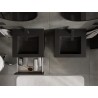 Mexen Rivel Badezimmerschrank 50 cm mit Waschbecken Otis, 2 Schubladen, gerippt, schwarz matt - 91A20-05047-2-BFF71-W18M71