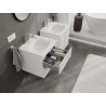 Mexen Rivel Badezimmerunterschrank 50 cm mit Waschbecken Vela, 2 Schubladen, geriffelt, weiß matt - 91A20-05047-2-BFF01-W23M01