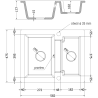 Mexen Carlos Granitspüle 1,5-Kammer 582 x 475 mm, grau, goldener Siphon - 6518581500-71-G