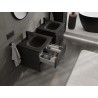 Mexen Rivel Badezimmerschrank 50 cm mit Waschbecken Vela, 2 Schubladen, gerillt, schwarz matt - 91A20-05047-2-BFF71-W23M71