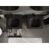 Mexen Rivel Badezimmerschrank 50 cm mit Waschbecken Vela, 2 Schubladen, gerillt, schwarz matt - 91A20-05047-2-BFF71-W23M71