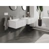 Mexen Rivel Badezimmerschrank 60 cm mit Waschbecken Otis, 1 Schublade, gerillt, mattweiß - 91A20-06023-1-BF01-W18M01