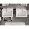 Mexen Rivel Badezimmerschrank 60 cm mit Waschbecken Otis, 1 Schublade, gerillt, mattweiß - 91A20-06023-1-BF01-W18M01