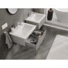 Mexen Rivel Badezimmerschrank 60 cm mit Waschbecken Otis, 1 Schublade, geriffelt, grau matt/weiß matt