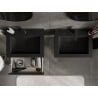 Mexen Rivel Badezimmer-Unterschrank 60 cm mit Waschbecken Otis, 1 Schublade, gerillt, schwarz matt - 91A20-06023-1-BF71-W18M71
