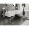 Mexen Rivel Badezimmerunterschrank 60 cm mit Waschbecken Vela, 1 Schublade, geriffelt, weiß matt - 91A20-06023-1-BF01-W23M01