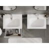 Mexen Rivel Badezimmerunterschrank 60 cm mit Waschbecken Vela, 1 Schublade, geriffelt, weiß matt - 91A20-06023-1-BF01-W23M01