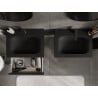 Mexen Rivel Badezimmerschrank 60 cm mit Waschbecken Vela, 1 Schublade, geriffelt, schwarz matt - 91A20-06023-1-BF71-W23M71