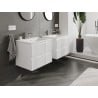Mexen Rivel Badezimmerschrank 60 cm mit Waschbecken Otis, 2 Schubladen, gerillt, weiß matt - 91A20-06047-2-BFF01-W18M01