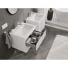 Mexen Rivel Badezimmerschrank 60 cm mit Waschbecken Otis, 2 Schubladen, gerillt, weiß matt - 91A20-06047-2-BFF01-W18M01