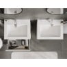 Mexen Rivel Badezimmerschrank 60 cm mit Waschbecken Otis, 2 Schubladen, gerillt, weiß matt - 91A20-06047-2-BFF01-W18M01