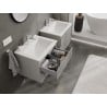 Mexen Rivel Badezimmer-Schrank 60 cm mit Waschbecken Otis, 2 Schubladen, geriffelt, grau matt/weiß matt