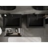 Mexen Rivel Badezimmerschrank 60 cm mit Waschbecken Otis, 2 Schubladen, gerillt, schwarz matt - 91A20-06047-2-BFF71-W18M71