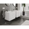 Mexen Rivel Badezimmerschrank 60 cm mit Waschbecken Vela, 2 Schubladen, geriffelt, Weiß Matt - 91A20-06047-2-BFF01-W23M01