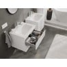 Mexen Rivel Badezimmerschrank 60 cm mit Waschbecken Vela, 2 Schubladen, geriffelt, Weiß Matt - 91A20-06047-2-BFF01-W23M01