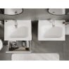 Mexen Rivel Badezimmerschrank 60 cm mit Waschbecken Vela, 2 Schubladen, geriffelt, Weiß Matt - 91A20-06047-2-BFF01-W23M01