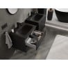 Mexen Rivel Badezimmerschrank 60 cm mit Waschbecken Vela, 2 Schubladen, gerillt, schwarz matt - 91A20-06047-2-BFF71-W23M71