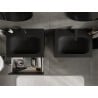 Mexen Rivel Badezimmerschrank 60 cm mit Waschbecken Vela, 2 Schubladen, gerillt, schwarz matt - 91A20-06047-2-BFF71-W23M71