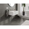Mexen Rivel Badezimmerschrank 70 cm mit Waschbecken Otis, 1 Schublade, geriffelt, weiß matt - 91A20-07023-1-BF01-W18M01