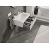 Mexen Rivel Badezimmerschrank 70 cm mit Waschbecken Otis, 1 Schublade, geriffelt, weiß matt - 91A20-07023-1-BF01-W18M01