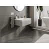 Mexen Rivel Badezimmerschrank 70 cm mit Waschbecken Otis, 1 Schublade, gerillt, grau matt/weiß matt - 91A20-07023-1-BF62-W18M01