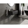 Mexen Rivel Badezimmerschrank 70 cm mit Waschbecken Otis, 1 Schublade, geriffelt, schwarz matt - 91A20-07023-1-BF71-W18M71