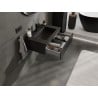 Mexen Rivel Badezimmerschrank 70 cm mit Waschbecken Otis, 1 Schublade, geriffelt, schwarz matt - 91A20-07023-1-BF71-W18M71