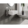 Mexen Rivel Badezimmerschrank 70 cm mit Waschbecken Vela, 1 Schublade, geriffelt, weiß matt - 91A20-07023-1-BF01-W23M01
