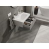 Mexen Rivel Badezimmerschrank 70 cm mit Waschbecken Vela, 1 Schublade, geriffelt, grau matt/weiß matt