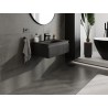 Mexen Rivel Badezimmerschrank 70 cm mit Waschbecken Vela, 1 Schublade, gerillt, schwarz matt - 91A20-07023-1-BF71-W23M71