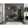 Mexen Rivel Badezimmerschrank 70 cm mit Waschbecken Vela, 1 Schublade, gerillt, schwarz matt - 91A20-07023-1-BF71-W23M71
