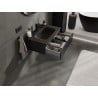 Mexen Rivel Badezimmerschrank 70 cm mit Waschbecken Vela, 1 Schublade, gerillt, schwarz matt - 91A20-07023-1-BF71-W23M71