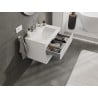 Mexen Rivel Badezimmerschrank 70 cm mit Waschbecken Otis, 2 Schubladen, gerillt, weiß matt - 91A20-07047-2-BFF01-W18M01