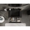 Mexen Rivel Badezimmerschrank 70 cm mit Waschbecken Otis, 2 Schubladen, geriffelt, schwarz matt - 91A20-07047-2-BFF71-W18M71