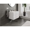 Mexen Rivel Badezimmerschrank 70 cm mit Waschbecken Vela, 2 Schubladen, geriffelt, weiß matt - 91A20-07047-2-BFF01-W23M01