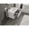 Mexen Rivel Badezimmerschrank 70 cm mit Waschbecken Vela, 2 Schubladen, geriffelt, weiß matt - 91A20-07047-2-BFF01-W23M01