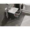 Mexen Rivel Badezimmerschrank 70 cm mit Waschbecken Vela, 2 Schubladen, geriffelt, Graphit matt/Weiß matt -