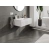 Mexen Rivel Badezimmerschrank 80 cm mit Waschbecken Otis, 1 Schublade, geriffelt, weiß matt - 91A20-08023-1-BF01-W18M01