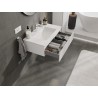 Mexen Rivel Badezimmerschrank 80 cm mit Waschbecken Otis, 1 Schublade, geriffelt, weiß matt - 91A20-08023-1-BF01-W18M01