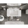 Mexen Rivel Badezimmerschrank 80 cm mit Waschbecken Otis, 1 Schublade, geriffelt, weiß matt - 91A20-08023-1-BF01-W18M01