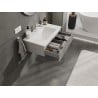 Mexen Rivel Badezimmerschrank 80 cm mit Waschbecken Otis, 1 Schublade, geriffelt, grau matt/weiß matt