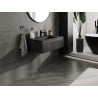 Mexen Rivel Badezimmerschrank 80 cm mit Waschbecken Otis, 1 Schublade, geriffelt, schwarzmatt - 91A20-08023-1-BF71-W18M71