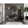 Mexen Rivel Badezimmerschrank 80 cm mit Waschbecken Otis, 1 Schublade, geriffelt, schwarzmatt - 91A20-08023-1-BF71-W18M71